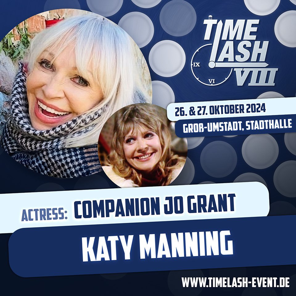 Iltu123's tweet image. Hooray. @ManningOfficial kommt zur TimeLash nach Groß-Umstadt im Oktober. 
Weitere Informationen und Tickets gibt es hier: 
#Happy #KatyManning #JoGrant #DoctorWho #TimeLash #Germany #October24