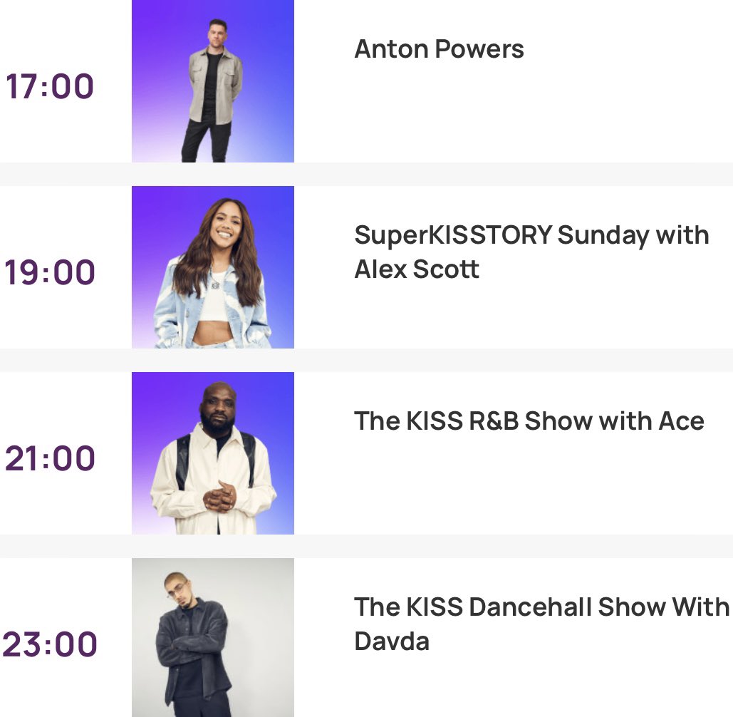 Sunday never sounded so good. All about @KissFMUK ! And huge good luck to @AlexScott on her brand new show. 👏👌🪄🤩
