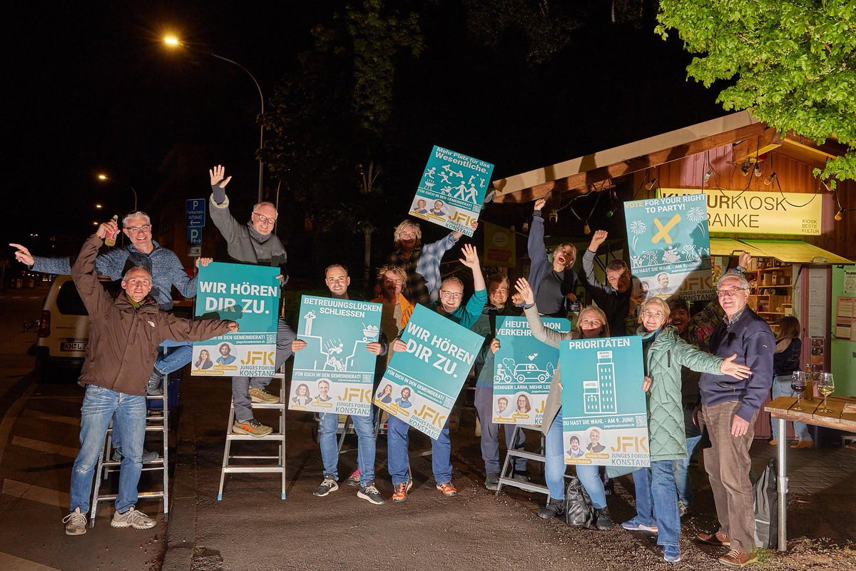 Jetzt geht der Wahlkampf richtig los: Wir haben in der vergangenen Nacht Plakate gehängt - uns hat's Spaß gemacht und wir sind jetzt voll motiviert! #Kommunalpolitik #Konstanz