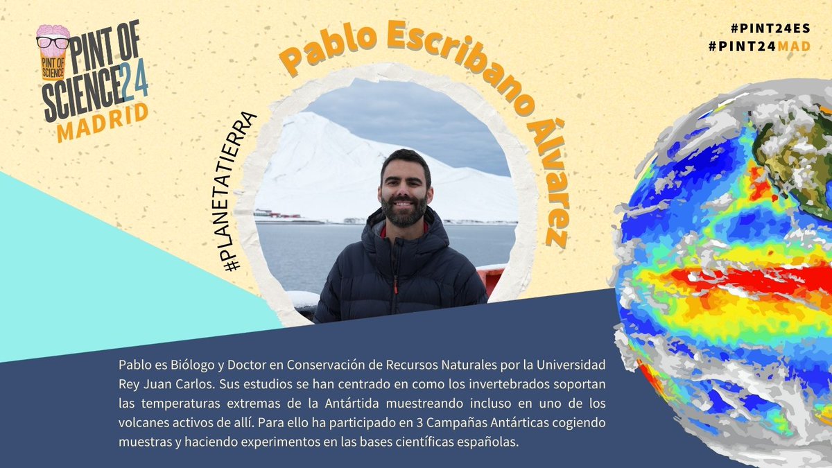 #Pint24MAD #PlanetaTierra | Pablo Escribano Álvarez - @URJCcientifica @urjc ❄️ “Bichos antárticos soportando el frío extremo” 📅 13 mayo 📍 Citynizer Plaza #Pint24ES @pintofscienceES