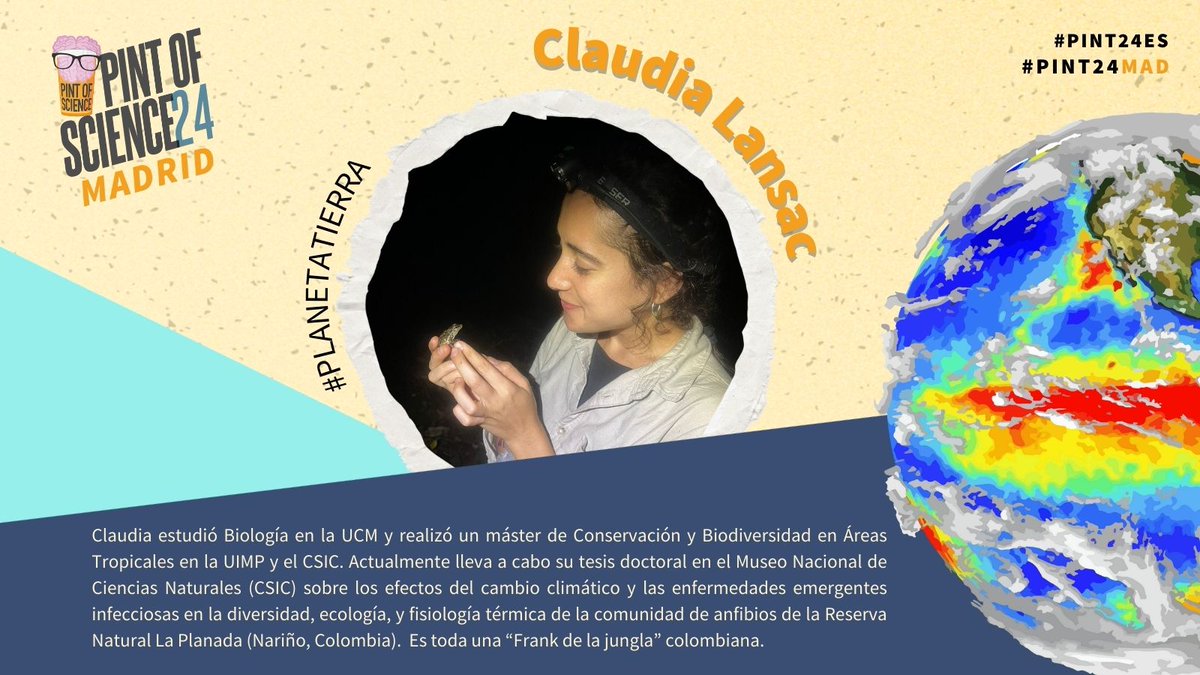 #Pint24MAD #PlanetaTierra | Claudia Lansac - @mncn_csic  🐸 “En busca de los anfibios 'casi' perdidos” 📅 13 mayo 📍 Café La Manuela #Pint24ES @pintofscienceES