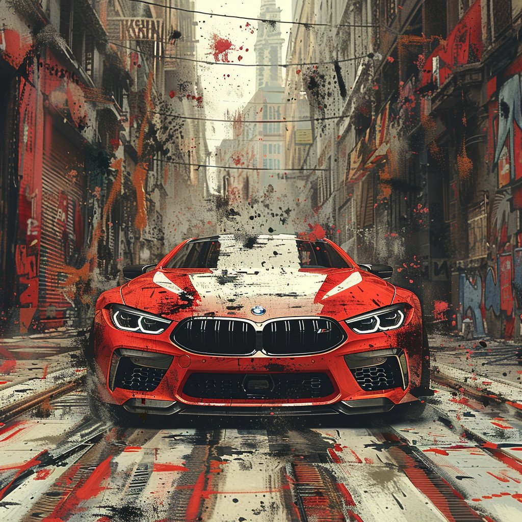 Urban jungle meets mechanical beast. 🏙️🚗💨 #UrbanArt #StreetVibes  #CarLovers #BMWBeauty #SpeedAndStyle #CitySlick #RacingHeartbeat  #AutomotiveArt #StreetArtSoul #DriveInStyle