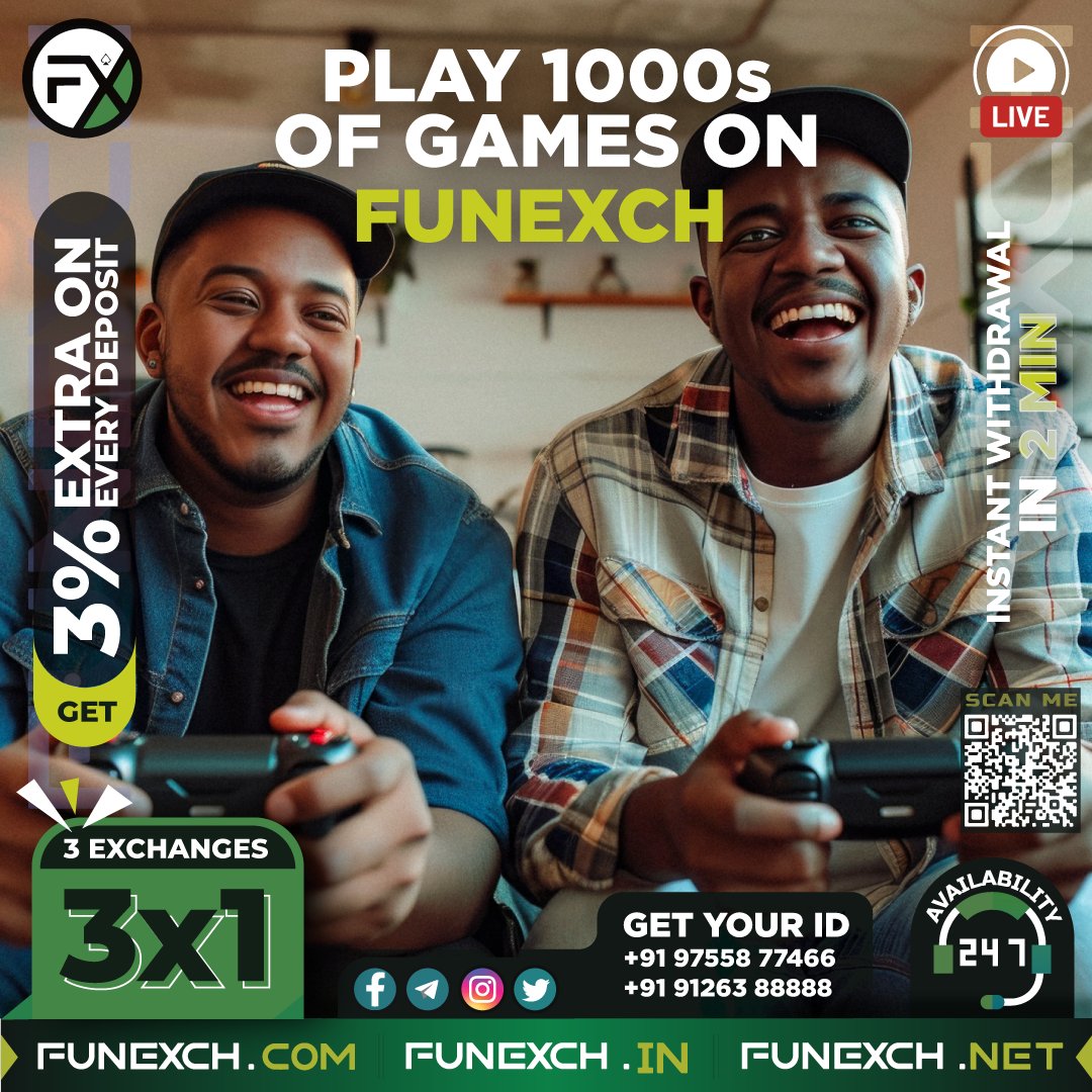 funexchofficial's tweet photo. FunExch, India's #1 gaming platform! 🇮🇳

✨ Immerse yourself in 1000+ live casino games, from classics to thrilling new releases.

Plus, enjoy a 3% bonus on every deposit - more bang for your buck! 🤑

📲 Auto Register 👇
🌐 https://t.co/eTLH2xoLgw https://t.co/OuV62bdjzT