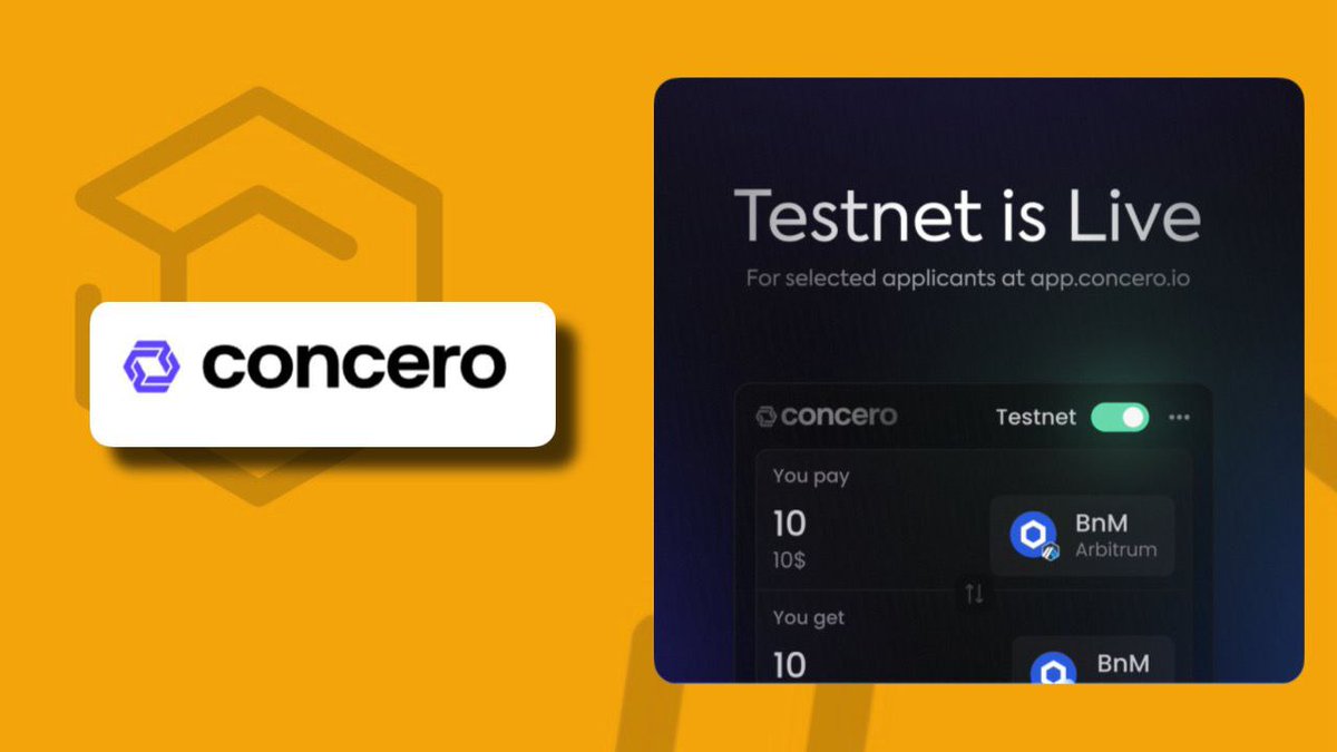 CryptoCultClub's tweet photo. The @concero_io Testnet is now live! If you signed up for testing, start earning credits by trying out the application. 🖱️

Eligible users who have enrolled in the incentivized testnet signup can now access the platform.

Here's what you need to do ⧪

① Add "Optimum Sepolia" to your MM - HERE: https://t.co/N5a2vz8XS8

② Take Test ETH and LINK Faucet - HERE: https://t.co/aQO7ww5IwT

③ Head over to: https://t.co/ivfc1xCdL3 • Connect your wallet > click on get CCIPBnM tokens > then bridge these CCIPBnM tokens from one to another network and increase your transactions.

④ Claim your "Testnet User" role on their Discord - HERE: https://t.co/IAnkMQaFGE

Users can earn credits corresponding to their daily Testnet transactions. Most probably, these credits will be used to reward the users. 🪂

Like ❤️/ Retweet 🔂 / Bookmark 🔖 this post.

Join us on TG to be updated about future updates: https://t.co/Zzl7nJyiOf