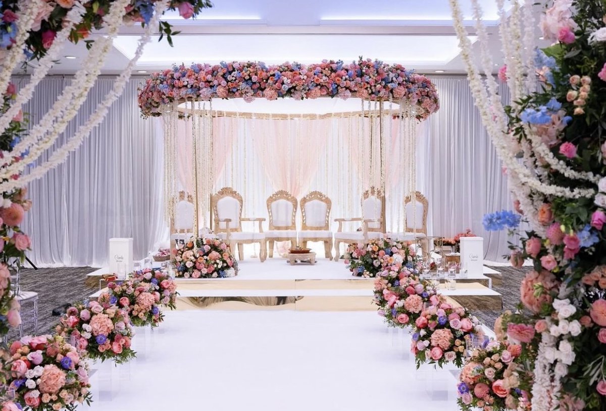 Step into your fairytale moment with a mandap wedding adorned in the soft hues of pink. 🌸 Every detail sets the stage for an emotional journey down the aisle with 1SW Events (@1swevents)

🔗 Find all your wedding vendors on l8r.it/ZLlc
