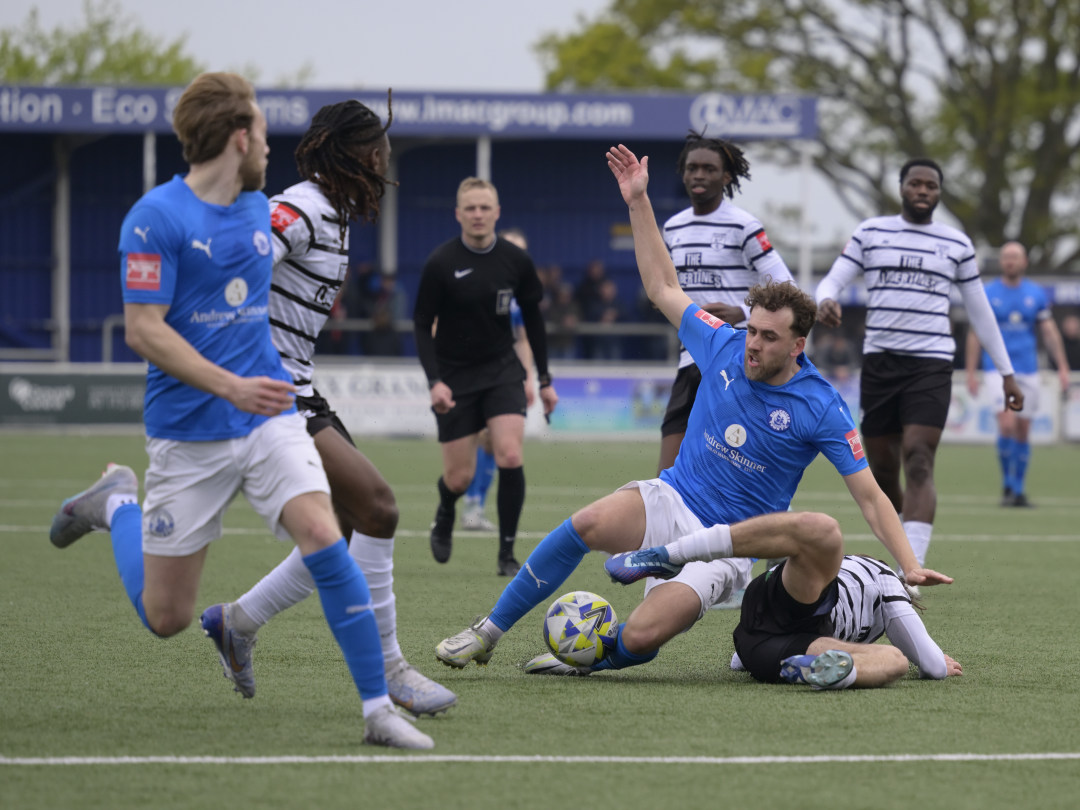 BTFC's tweet photo. Richard Asamoah hit a thunderbolt that went in off the underside of the bar to add to Tow's lead as @margate_fc were reeling from the dominant Blues first half display. The management team's Player of the season, @Brad989stevo also got the first of his brace before half time to send the Blues in leading 4 nil at the interval. Photos courtesy of @grantwilliams_photography (c)2024