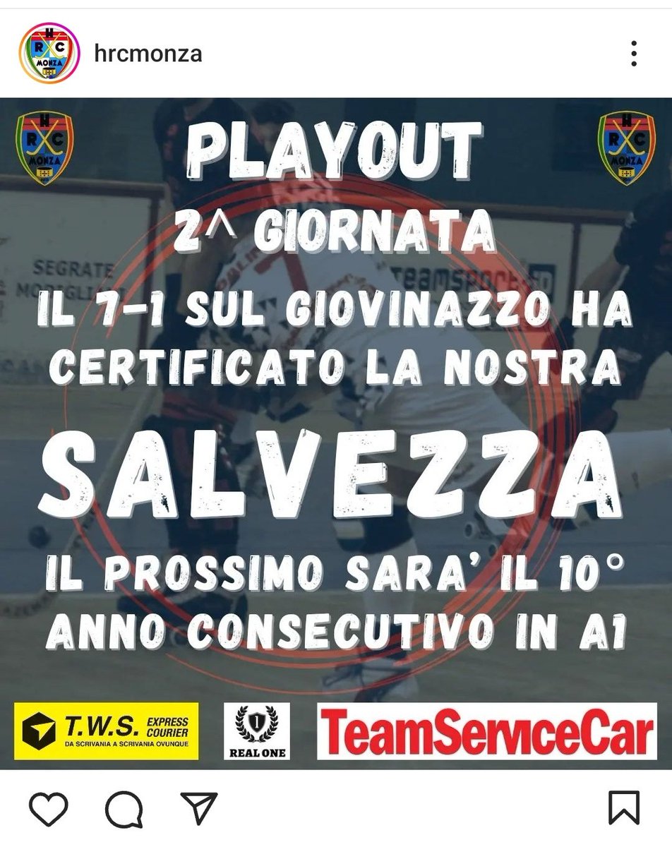 luca_carioli's tweet photo. Annata difficilissima e sotto le aspettative, ma l'abbiamo portata a casa.
Bravi ragazzi ππ»ππ»
Hockey Roller Club Monza β€οΈπ€π
#TeamServiceCar
#hockeysupista https://t.co/SVI8z88yn8