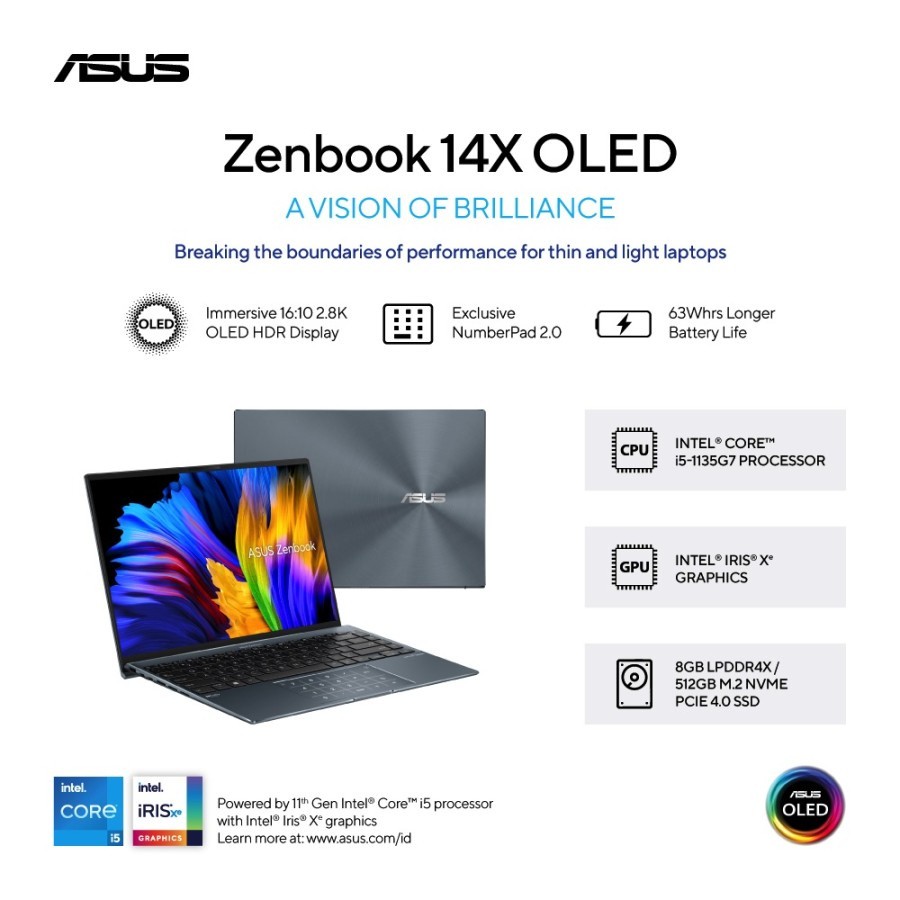 • ASUS ZenBook Flip 14X OLED
'Processor `Intel® Core™ i5-1135G7'
Cek Harga : shope.ee/30HxeB1xD6