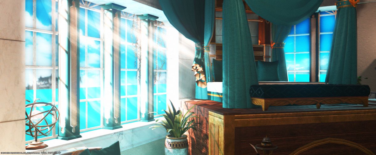 mare_house's tweet photo. [ Sharlayan Summer Villa ]
オセアニアDCでLハウスが買えたので前からやりたかったシャーレアン風ビルドに挑戦しました🌊
夏の眩しい日差しにこだわってます。
Address is below↓
#FF14Housing #FF14ハウジング #HousingEden #Mare_Housing https://t.co/eEt9ILh7EV