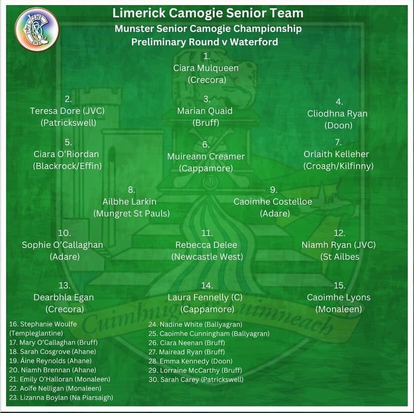 Best of Luck to Ms Delee and Mr Hegarty, both lining out on the half forward line for Limerick Senior Camogie and Hurling teams today in the Gaelic Grounds ⭐️⭐️

@LCETBSchools 
<a href="/LimCamogie/">Limerick Camogie</a> 
<a href="/LimerickCLG/">Limerick GAA</a>