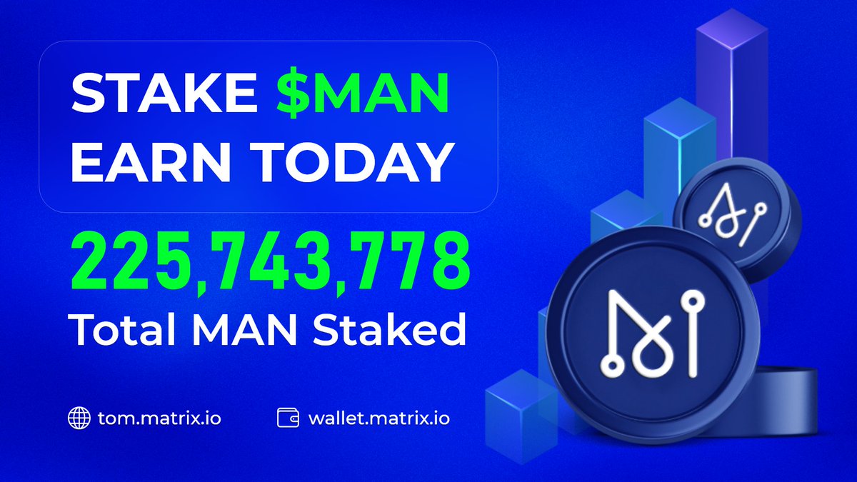 🔹Let's set Sunday as the Matrix Staking Day 🙌👀 📌 @MatrixAIStaking Participate in staking and earn $MAN coins as a reward. To stake, you don't need any particular hardware or device. You can do it directly from Matrix Web Wallet 💎 #KuCoin #MEXC