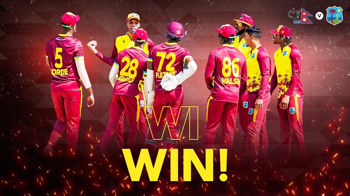 WI 'A' RALLY to beat Nepal by 1⃣0⃣ runs in a close encounter! #MenInMaroon