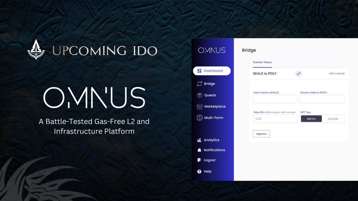 🚀 HIGHTABLE UPCOMING IDO PROJECT DETAILS: OMNUS 🔥 🚀 About OMNUS (@OMNUS_xyz) OMNUS is A battle-tested multi-chain onboarding platform that provides projects access to Gas-Free transactions, bridging, and on-chain promotional tools all in one place. 🚀TRACTION ▫️5,000 DAU…