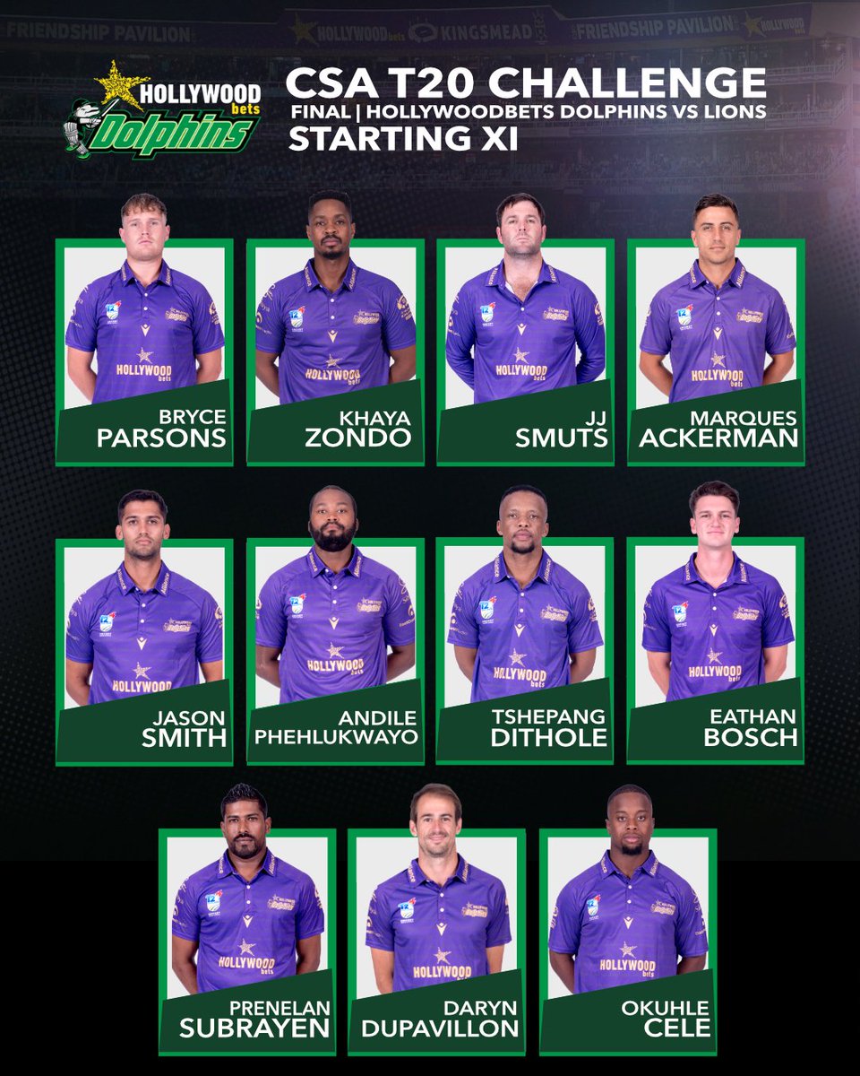 HERE WE GO!!!!! Hollywoodbets Dolphins take on the DP World Lions in the CSA T20 Challenge FINAL today at DP World Wanderers Stadium Lions have won the toss and elected to bowl. Follow the action live on SuperSport channel 210 #GoDolphins🐬 #ReadyForMore #WozaNawe