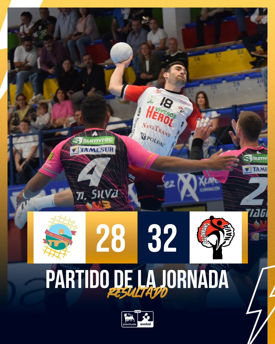 ⭐🙌 ¡ @BalonmanoNava se lleva el 𝐏𝐚𝐫𝐭𝐢𝐝𝐨 𝐝𝐞 𝐥𝐚 𝐉𝐨𝐫𝐧𝐚𝐝𝐚! ☝️ Los visitantes se imponen a @AngelXimenezBM (28-32) en una nueva fiesta #️⃣ #NewASOBAL 🔥 Partido en mayúsculas de Jakub Prokop con un total de 9️⃣ goles