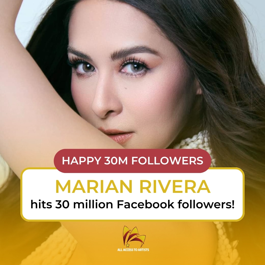 HAPPY 30 MILLION FB FOLLOWERS! Marian Rivera now has 30 million followers of her Facebook page! Congratulations, Marian! 💛💛💛 #MarianRivera #AllAccessToArtists #fAAAmily