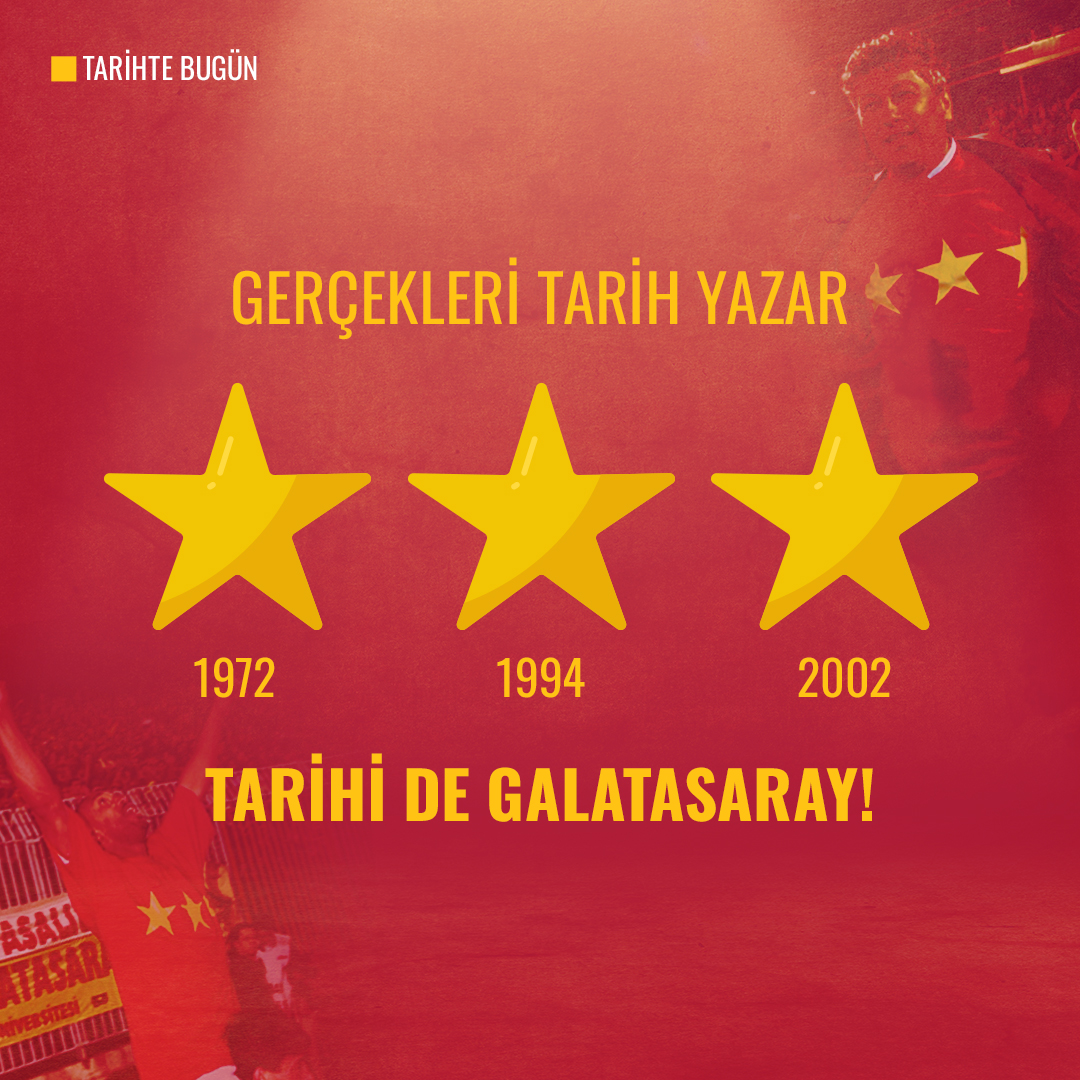 📅 Tarihte Bugün | 28.04.2002  

⭐️⭐️⭐️ Türkiye'nin 4 yıldızlı ilk ve tek takımı olan Galatasarayımız, 15. şampiyonluğunu kazanarak Türkiye'nin ilk 3 yıldızlı takımı olmuştu! 👊