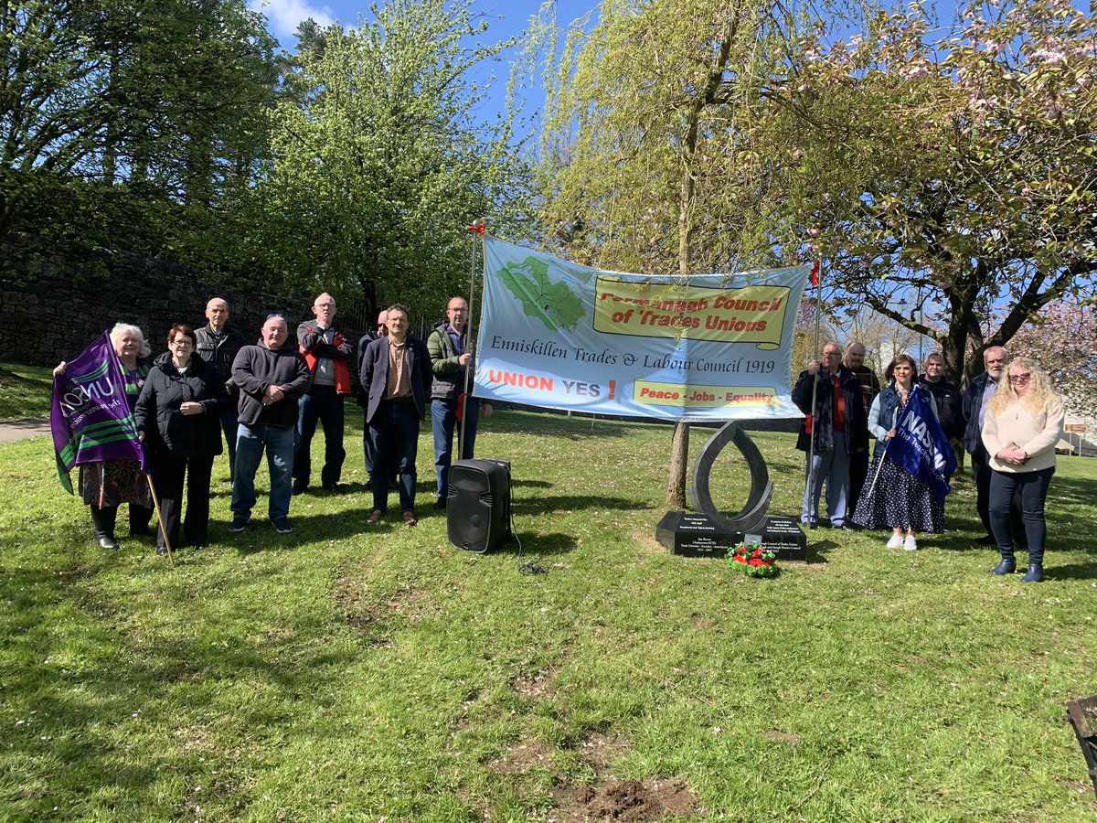 Proud to speak and to represent @irishcongress at the Fermanagh Council of Trade Unions Workers’ Memorial Day event yesterday. We will continue to remember the dead and fight like hell for the living. #IWMD24 #strongertogether #BetterInATradeUnion @NASUWT_NI @NIC_ICTU