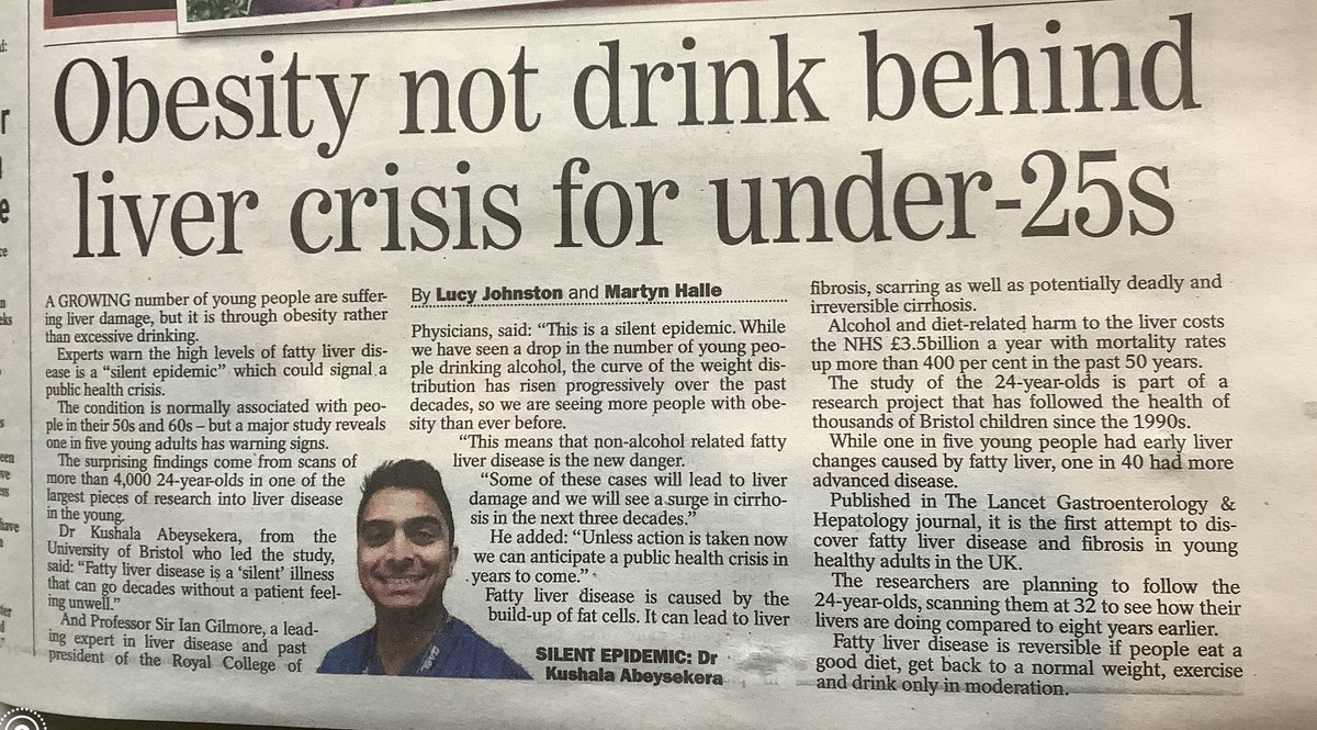 🚨 ‘Silent epidemic’ of fatty liver disease among 24 year olds signals public health crisis ⁦@LoveYourLiver1⁩