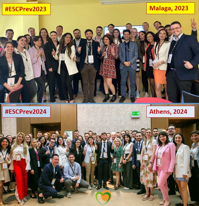 Our EAPC Young Community Open Meetings in Malaga for #ESCPrev2023 and in Athens for #ESCPrev2024. Do you notice any differences? 🤩 EAPC Young Community is growing and we are waiting for you with new initiatives and applications! Join us and become an EAPC Silver Member✍️ #cvprev