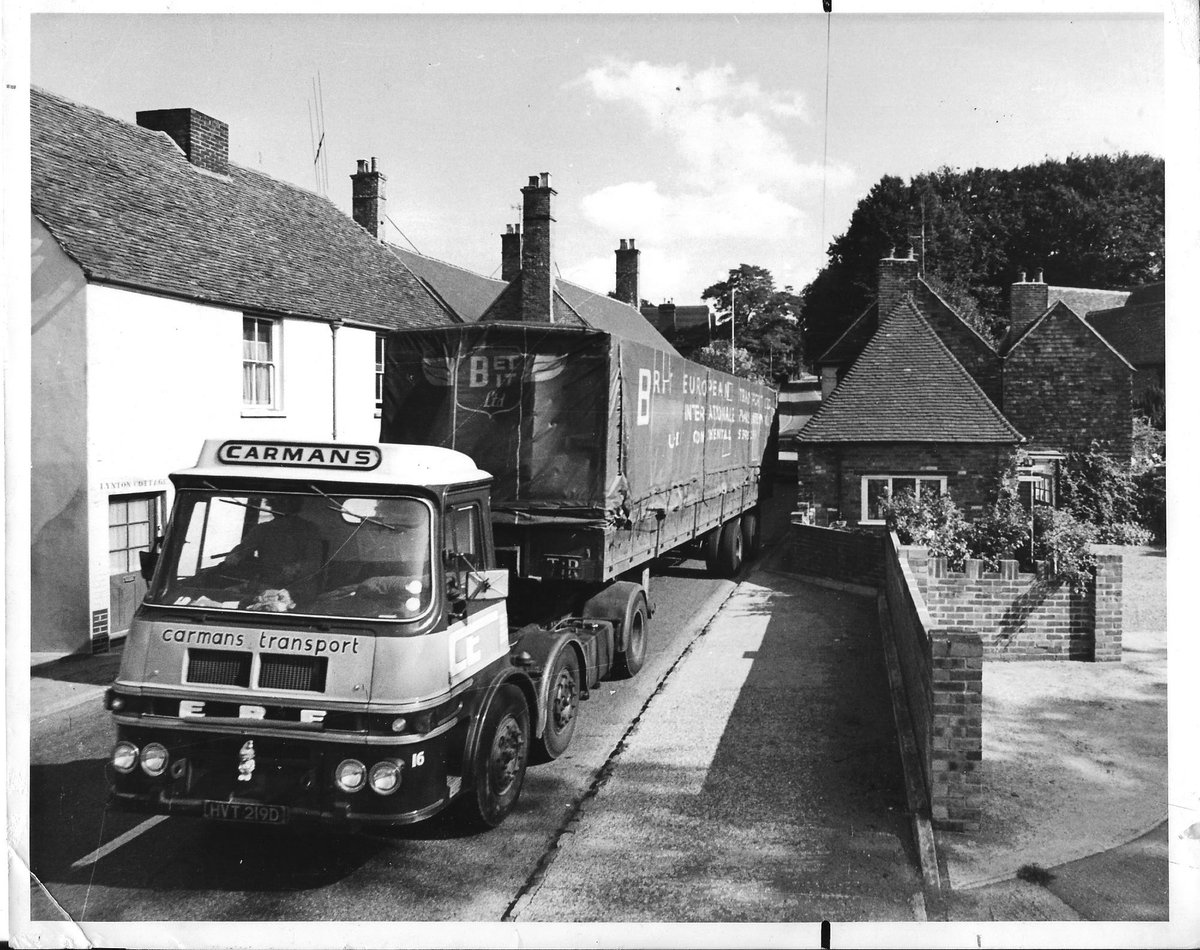 #OTD 1972 Over 400 angry villagers in #Bridge disrupted Kent port traffic by staging a sit down protest in the village after a fatal accident the previous Saturday.
A 53 yr old juggernaut driver died when he failed to negotiate a bend in the village and destroyed a shop.