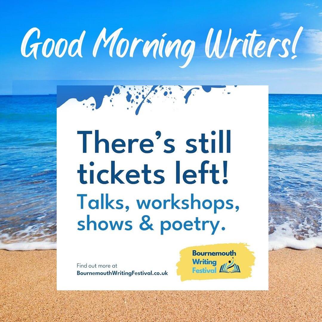 It’s been an amazingly successful festival so far thanks to all of you, but there’s still another day to go jam-packed with networking, poetry, walks and talks! Go online to book ticketed events: bournemouthwritingfestival.co.uk #bmthwritingfest #writers #books #talk #workshop #poetry