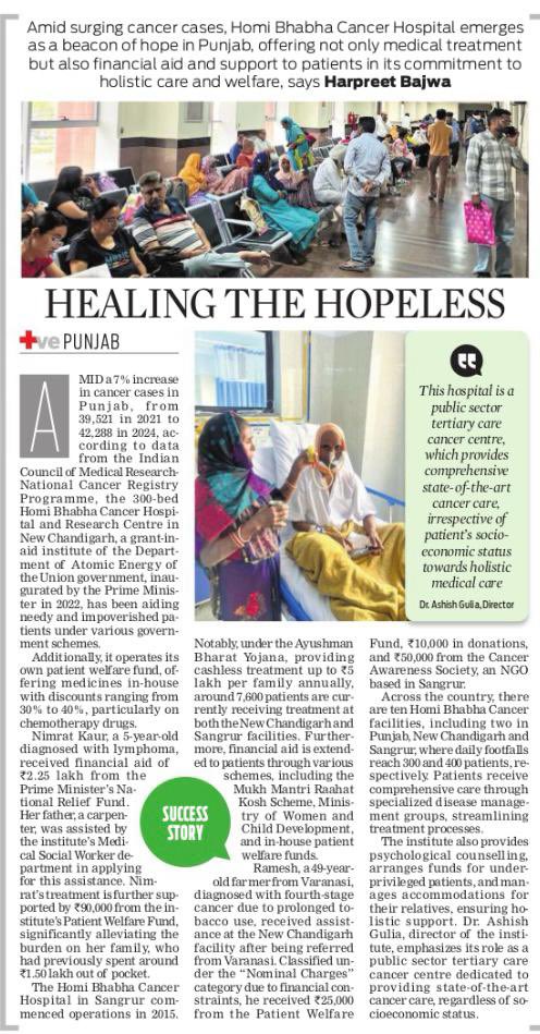 In its commitment to holistic care and social welfare, @HBCHRC_Punjab is providing not only medical treatment but also financial aid and support to #cancerpatients
@DAEIndia @WHO @PTI_News @IndianExpress @docgulia @TataMemorial