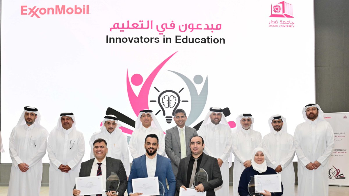 مشروع 'مبدعون في التعليم' في #جامعة_قطر يعلن عن المشاريع الفائزة للعام الأكاديمي 2023-2024 للمزيد: tinyurl.com/5y7zcrxv ‘Innovators in Education Project’ at QU announces winners for 2023-2024 For more: tinyurl.com/ycy5jpkn