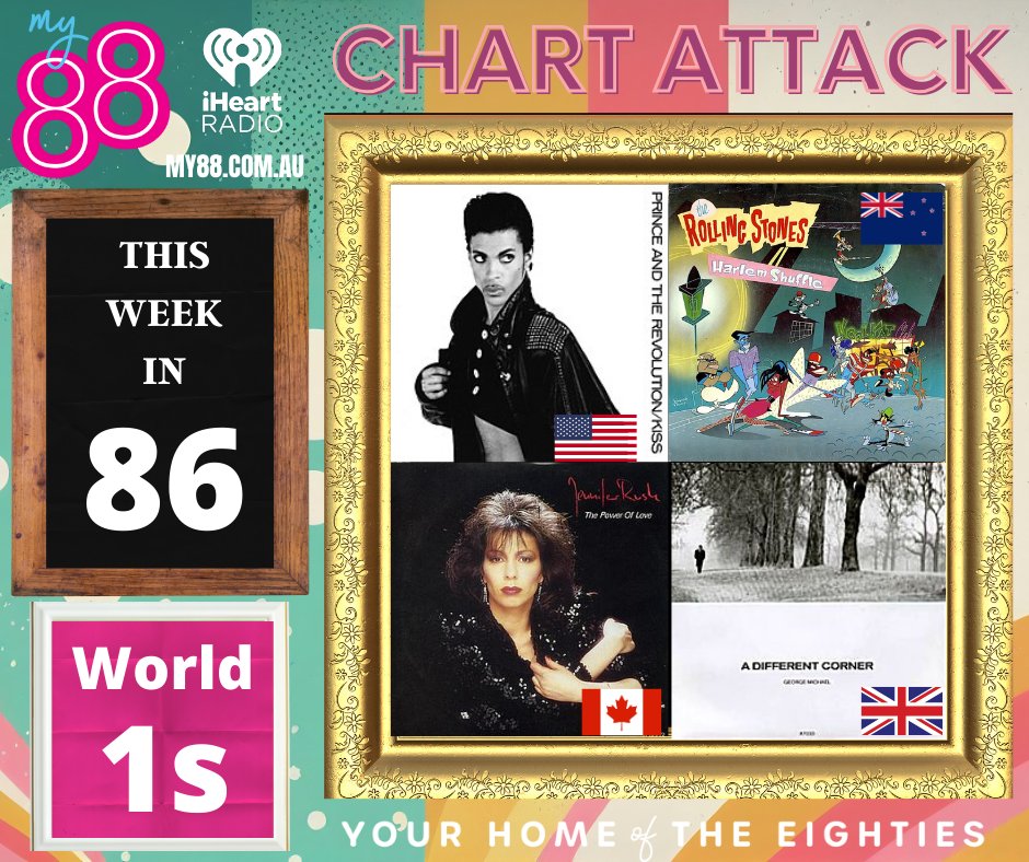 #ChartAttack on @My88_FM: No1s from this week in 1986:
US: Kiss #Prince 
NZ: Harlem Shuffle #RollingStones 
Canada: The Power of Love #JenniferRush 
UK: A Different Corner #GeorgeMichael 
Which is your favourite?