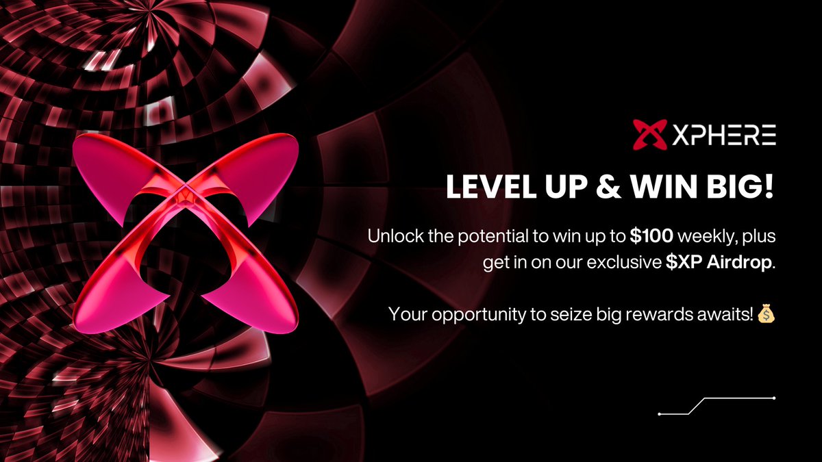 Exciting news from Xphere! 🎉

Get ready to level up with our exciting event! 

Earn experience, climb the leaderboard, and win USDT and $XP!

Join the fun now! 👇

discord.gg/xphere