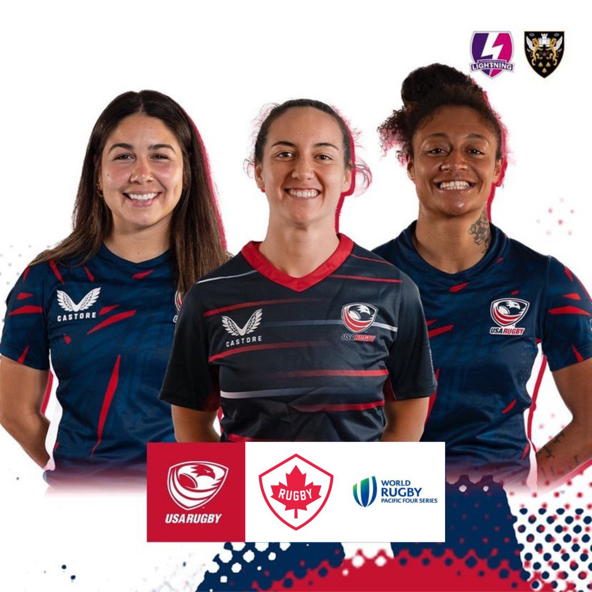 Loughborough ➡️ Los Angeles 😎 Good luck to the Lightning trio of Kathryn Treder, Hallie Taufoou and Bulou Mataitoga as they represent @USAWomenEagles in their Pacific Four Series opener today against Canada! #lightningstrikes⚡️🇺🇸