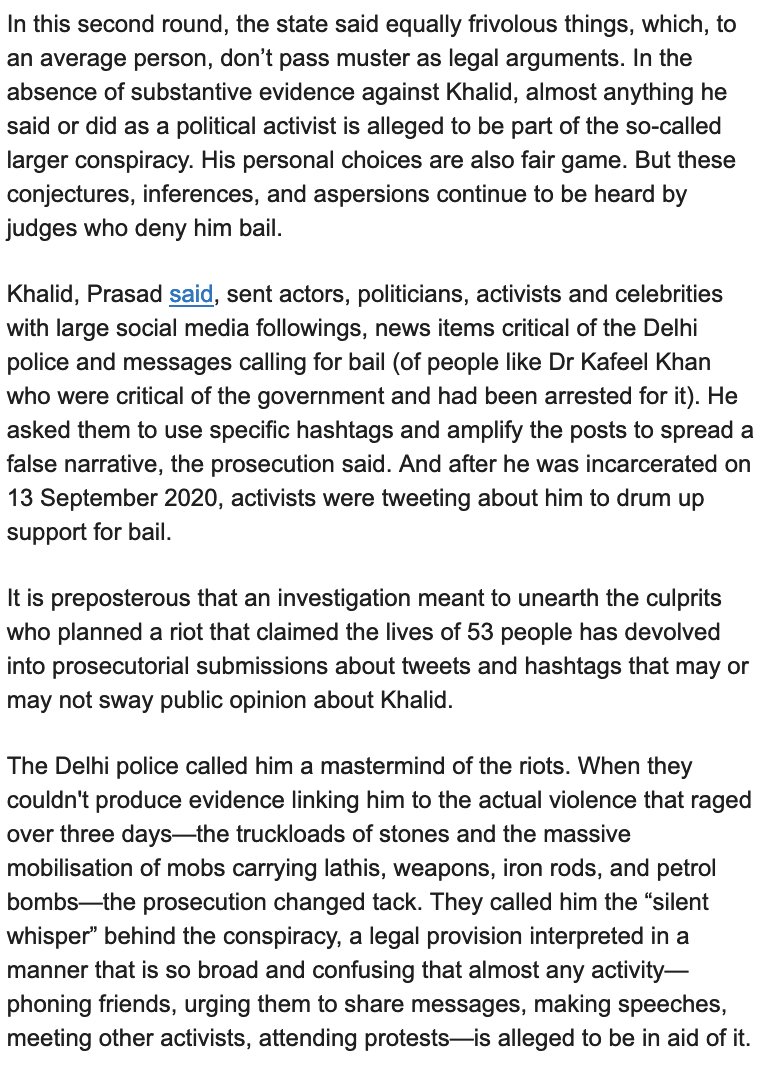 'Mind-numbing' There was not much left to ask Khalid’s people. The questions & answers seem to have run out over the 3 years & 7 months that he has been jailed without bail or trial. He has moved the trial court again. For our weekly notes, subscribe: article-14.com/subscribe