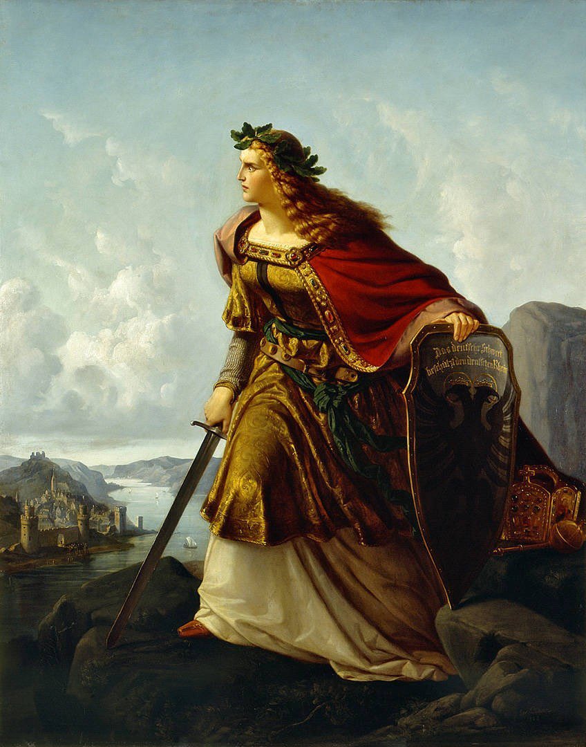 the history class section on volk & nation beat my ass but if there’s ONE thing i remember it’s my girl miss germania “defending” the rhein from the french
