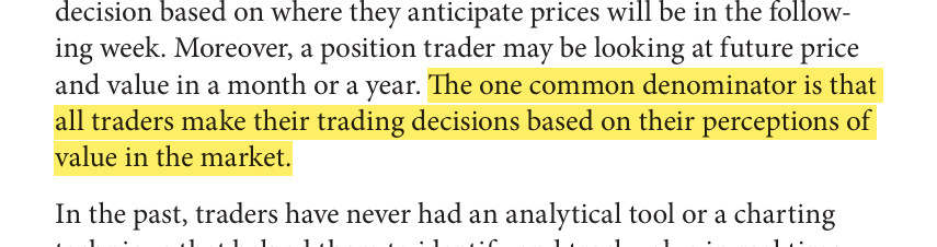 Stoiiic's tweet photo. The game boils down to:

The common denominator of understanding where value is in the market.

All traders and investors make their decisions based on their perceptions of value. 

The time horizon can vary from seconds to years.

This is why volume is king. It measures the success or failure of price (the advertising mechanism). 

Time regulates this process.