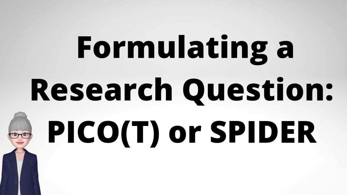 This week's video a simple overview: Formulating or refining a research question using a PICO(T) or SPIDER tool. Helpful for any healthcare students or researchers, see @YouTube link: youtu.be/Dn1x65Str0c I hope you find it useful. 😊🍀 @lanternpublish @CNENetworkUK