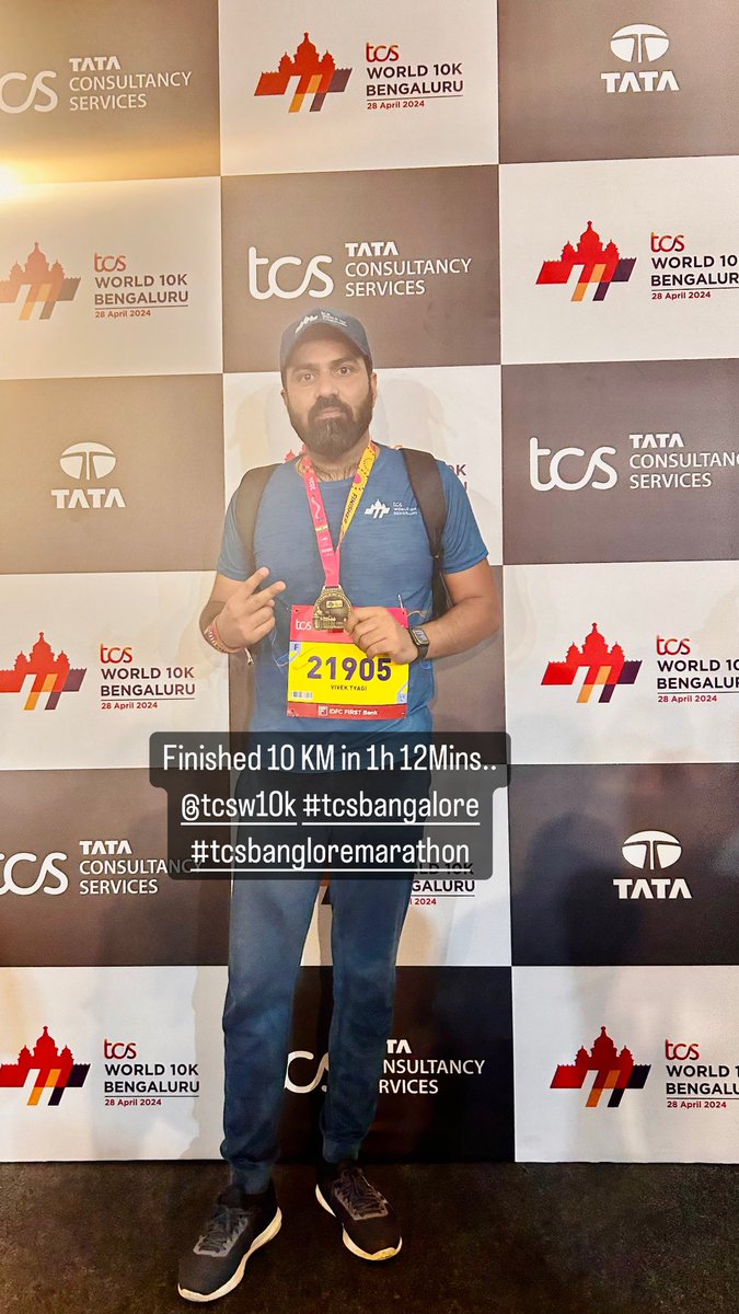 Completed my 3rd 10km marathon with TCS. Took 72 Mins. @TCSWorld10K #Athletic #marathon