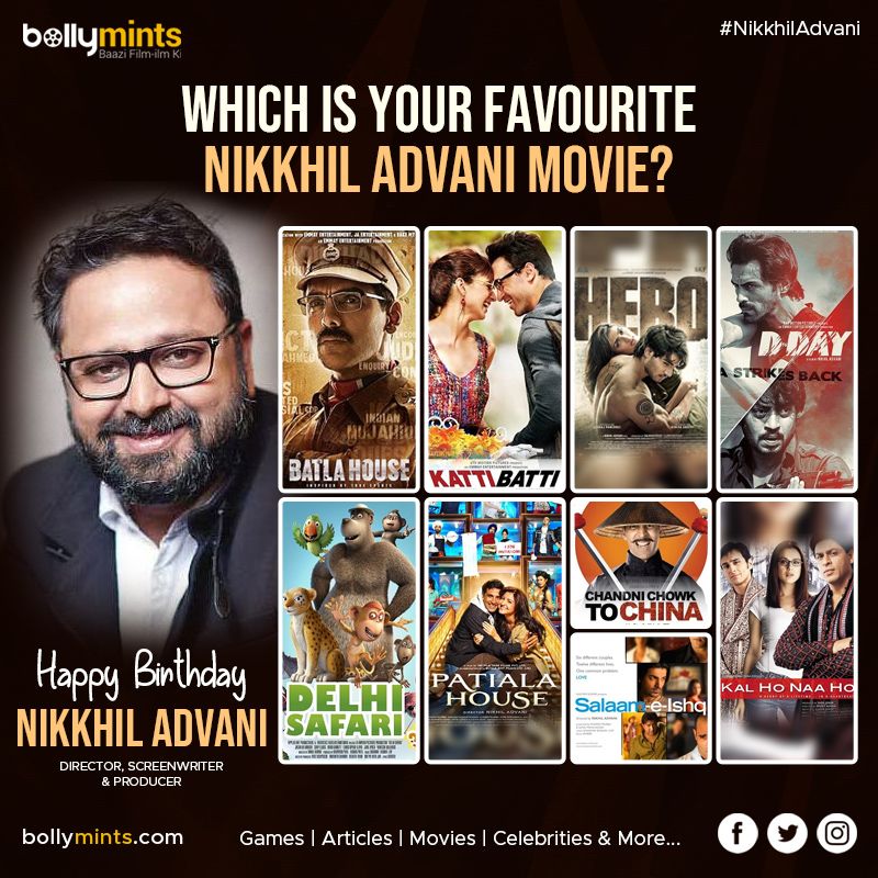 Wishing A Very Happy Birthday To Director & Producer #NikkhilAdvani Ji !
#HBDNikkhilAdvani #HappyBirthdayNikkhilAdvani #NikkhilAdvaniMovies
Which Is Your #Favourite Nikkhil Advani #Movie?