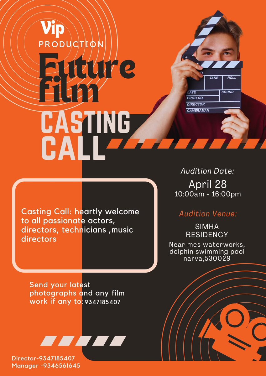 Casting Call 🎭 Feature Film (Telugu) #arh #auditionsarehere #castingcall #tamil #femaleactress #femaleactor #featurefilm #telugu #tollywood #maleactor #maleactors #assitantdirector #musicdirector #editor #makeupartist #cinematographer #hyderabad #andhrapradesh #telangana