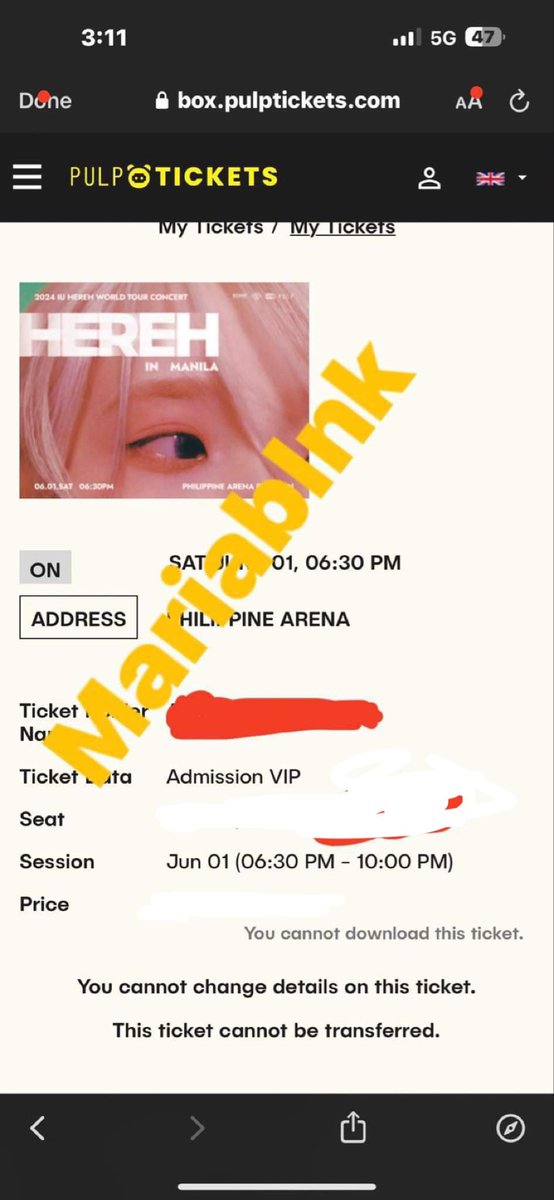mariablnk's tweet photo. Thank you for your assistance; we got our preferred seats. See you IU 😍😍 @pulpliveworld #IU_WORLD_TOUR 

 #dsrvco2 https://t.co/1Jz9BoUnRR