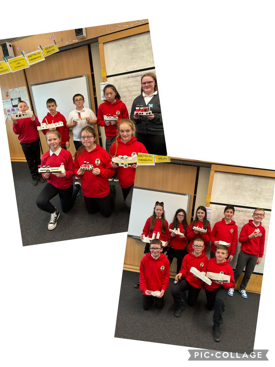 P7a’s classroom has resembled a Clyde shipyard at times this week! They began by making their own prototypes. Then team work started on a model of a very famous paddle steamer. The final result will be revealed next week! 🚢