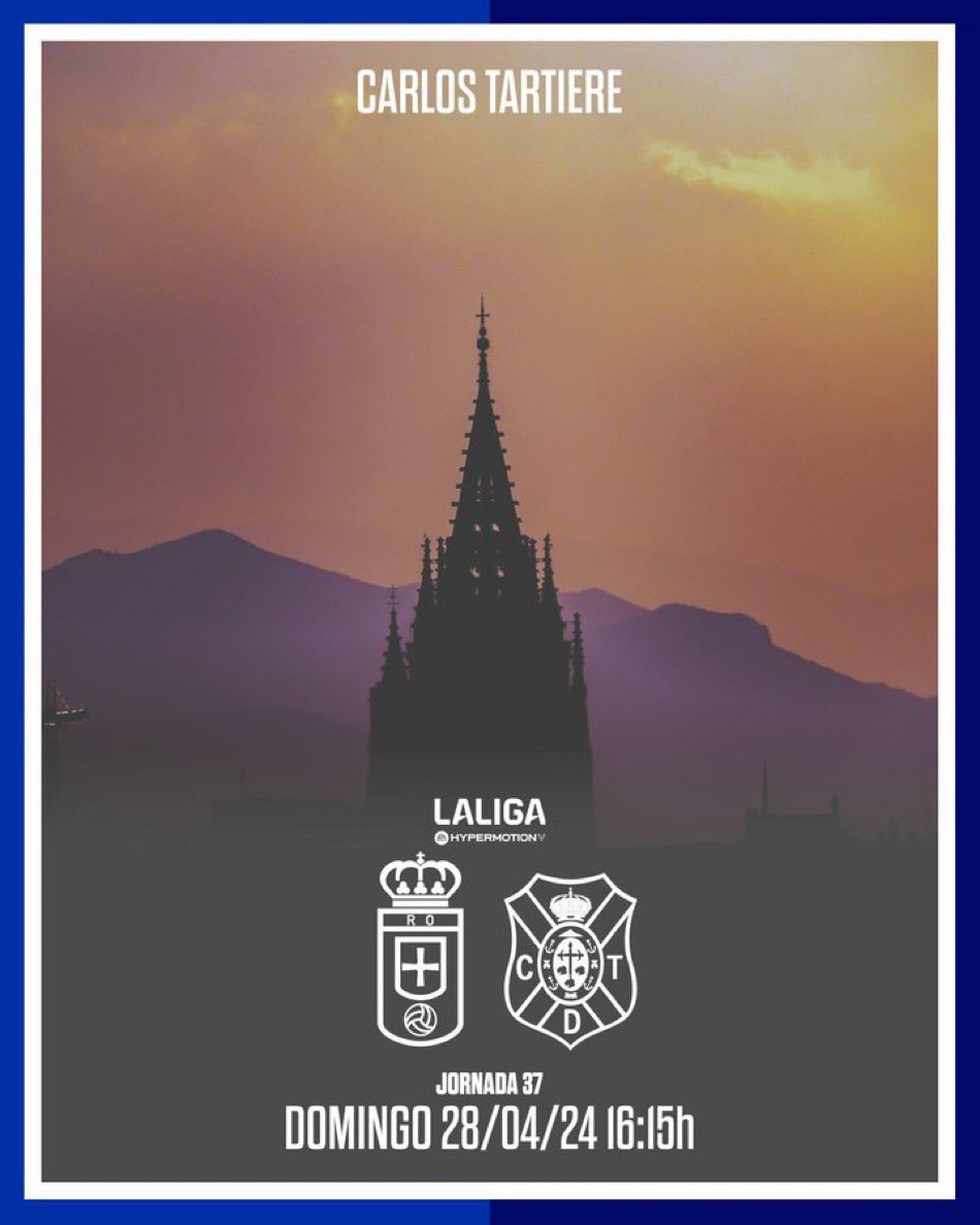 ⚔️ 𝔻𝕀́𝔸 𝔻𝔼 ℙ𝔸ℝ𝕋𝕀𝔻𝕆 ⚔️

#RealOviedoTenerife 
#VamosOviedo 🔵⚪️
#DíadePartido