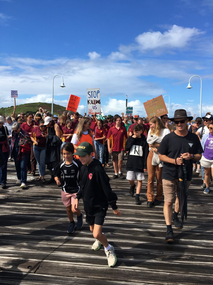 Good turnout in Coffs Harbour/Gumbaynggirr country today. Urunga Women's football team out in their jerseys marching supported by the Urungs Men's team - that's how you do it fellas. 
#NoMoreViolence #EnoughIsEnough #NOMORE #EndDV #domesticviolence #DomesticTerrorism