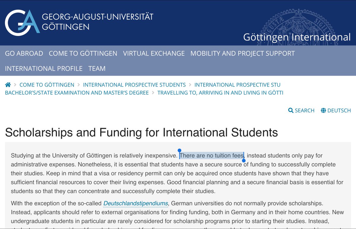 sylviewatikum's tweet photo. AUTOMATIC SCHOLARSHIPS TO GERMANY. NO NEED TO APPLY 

Free Tuition for Bachelors, Masters and PhD students at Georg August University of Göttingen

Deadline: July 15 &amp; June 30, 2024

Want to work with me? I will guide you to apply for 3 scholarships. DM for terms https://t.co/qlsAvq9Tla