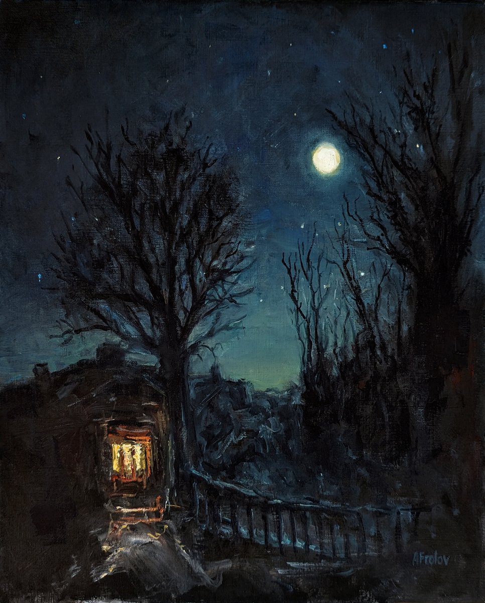 Night Village, My oil painting