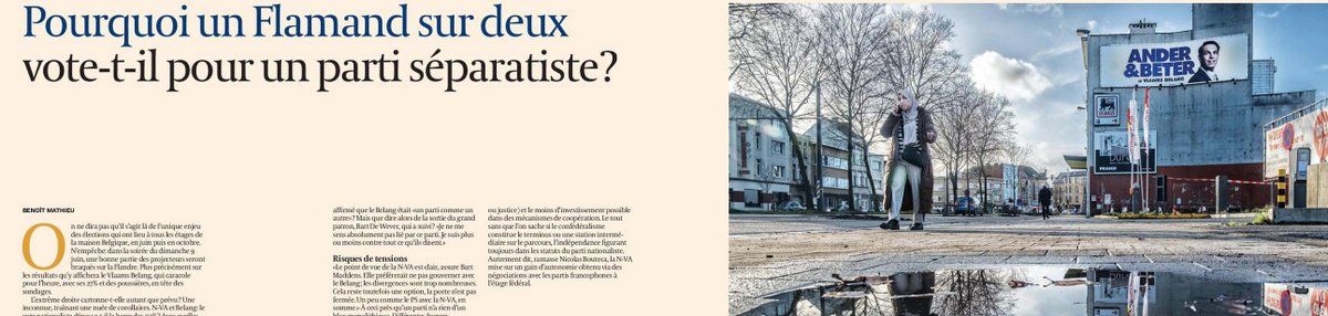 Intéressant dossier « Pourquoi un Flamand sur deux vote-t-il pour un parti séparatiste? » dans @lecho.
Bart Maddens (KULeuven) à @benmathieu:  'L'électeur sait que ce sont des partis flamands radicaux. Sous la surface, cela traduit une méfiance vis-à-vis de la Belgique et du…