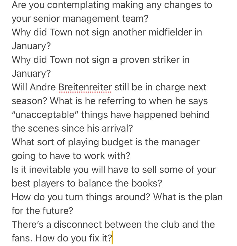 🔵⚪️ Some of the questions I’d like putting to #htafc owner Kevin Nagle after a dire season: