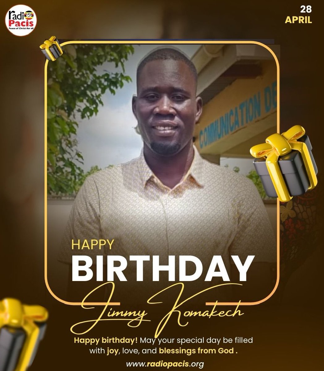 RadioPacisGulu's tweet photo. #BirthdayAlert
It's another blessing with us to celebrate one of our News Editors Jimmy Komakech who as well presents farmers' talk.
Let's shower him with love.
#HappyBirthday
#LetsGoGreen
#PeaceOfChristForAll https://t.co/1L2D9gvFAK