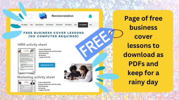 revisionstation.co.uk/free-cover-les…
A page of free business cover lessons in PDF format, which can be downloaded and kept on a shared drive. No signup, no email, no catch just free stuff to make life easier.  More being added. #businessteacher #edutwitter #edubus #bused #busedu #lesson