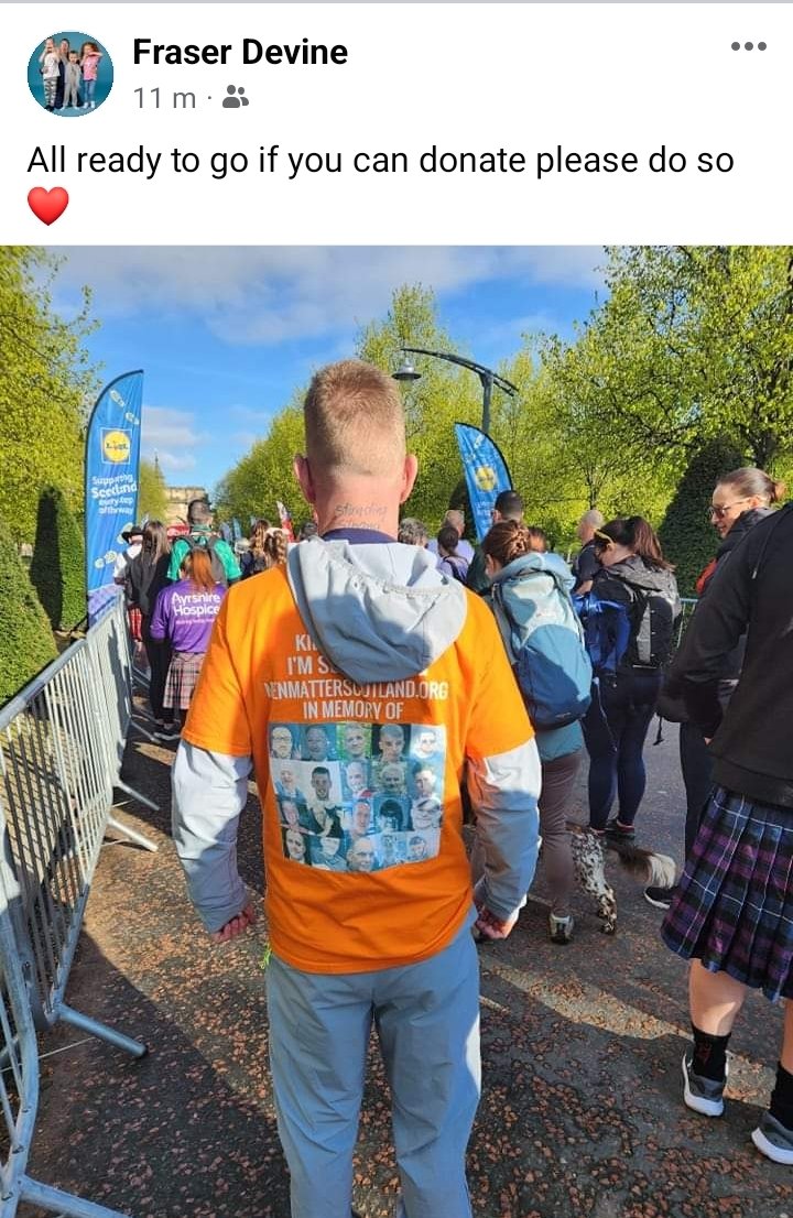 Our main man and his team are doing the kiltwalk today so we wish them luck! Please donate if you can or even cheer them on for a bit of support if you see them 💪#standingstrongtogether