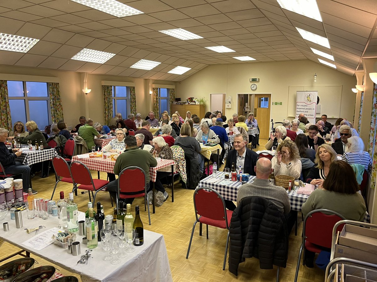watfordblind's tweet photo. Thanks to all who came and enjoyed our inaugural fundraising Bingo night. 

It was great to see so many of our members, their families and our friends enjoying a fun night together while continuing fundraising for our Accessible Project. 

We raised a fantastic £1500. https://t.co/jFJVN2e2nh